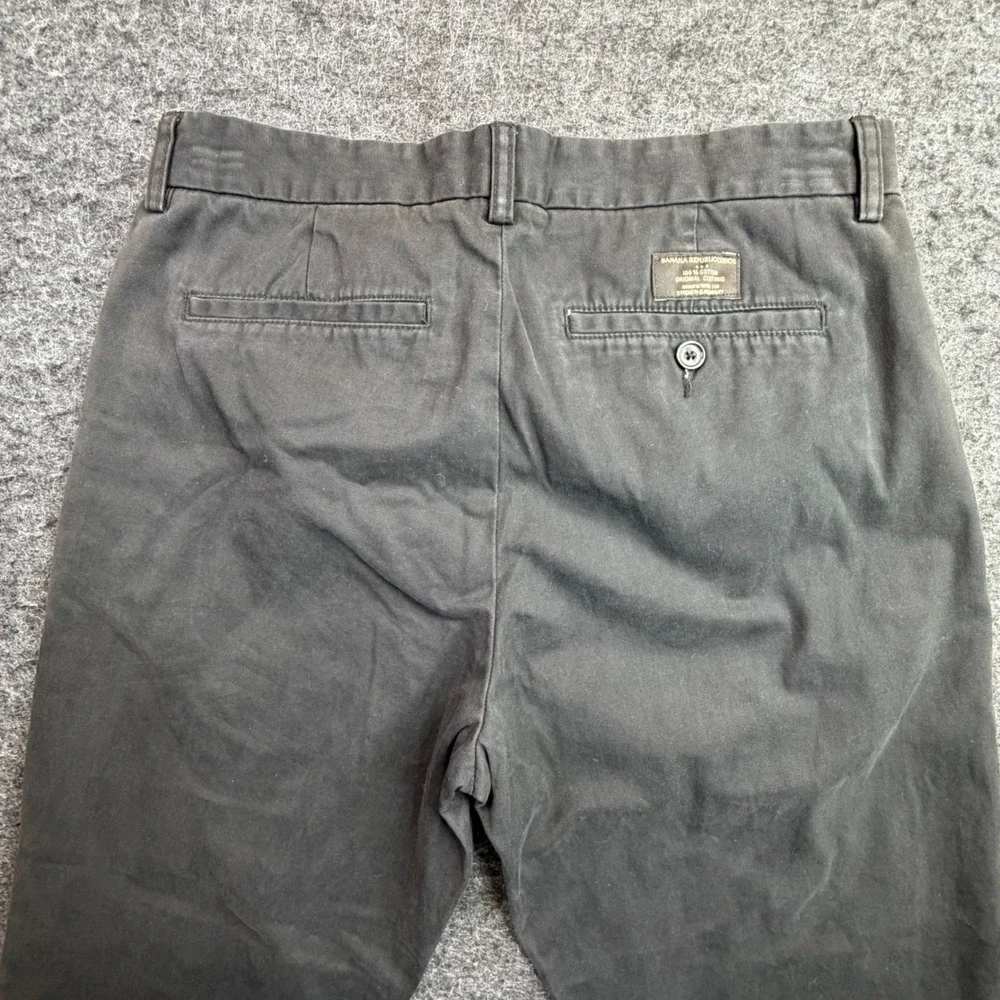 Banana Republic Gavin Chino Pants Mens 32x30 Black Straight Fit Cotton Inseam 29